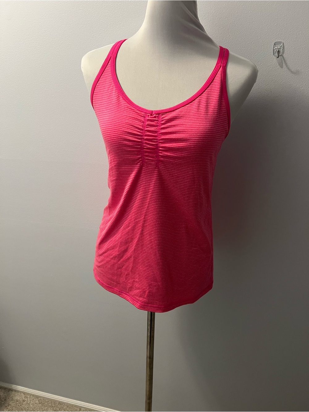 Ideology Hot Pink Ruched Scoop Neck Tank